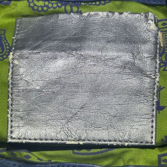 Vintage Y2K Juicy Couture Lime Green and Navy Blue Velour Bag - Picture 7 of 7